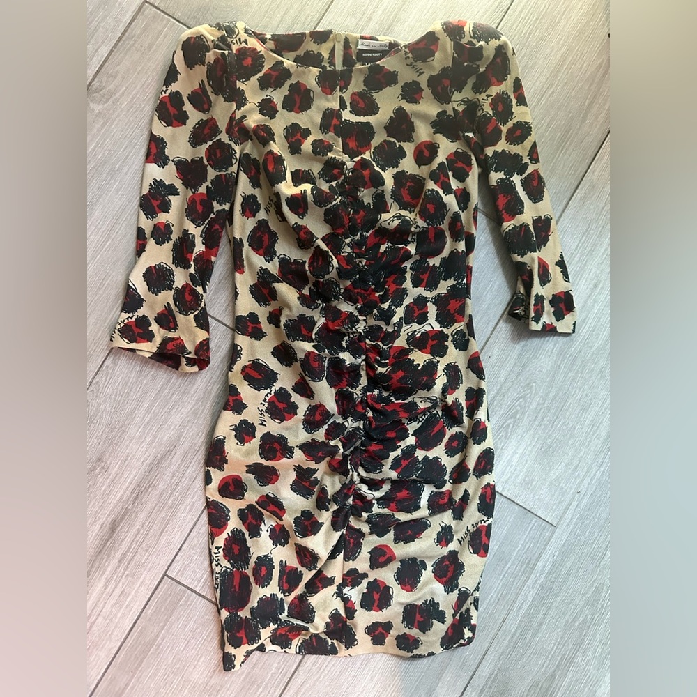 Miss Sixty Red and Black Patterned Mini Dress